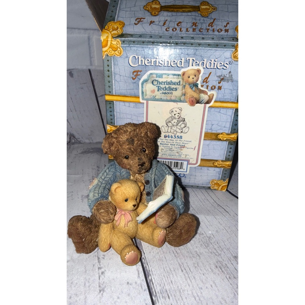 Enesco Cherished Teddies Baxter and Friend 644358 Figurine with Box 1999